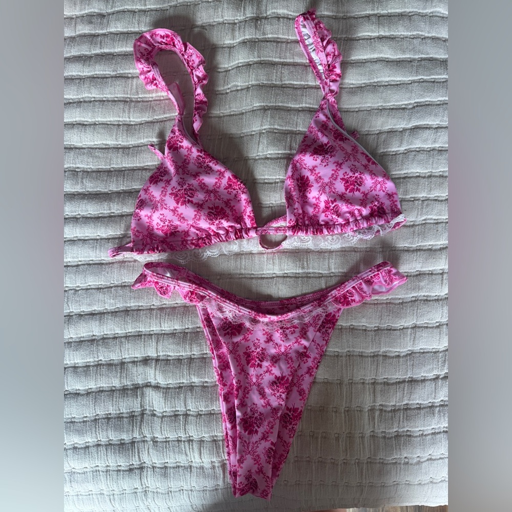 Pink Floral Bikini Set